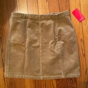Brown corduroy mini skirt